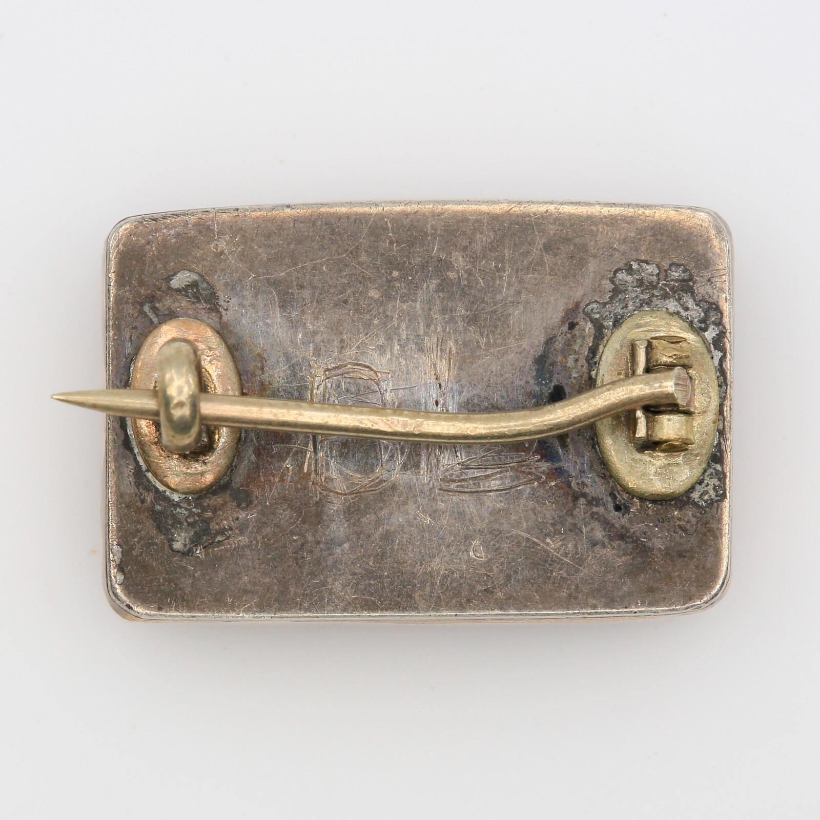 Antique Victorian Goldstone Rectangular Brooch in… - image 2