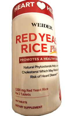 Weider Red Yeast Rice Plus with Phytosterols 240 Tablets -Free Shipping