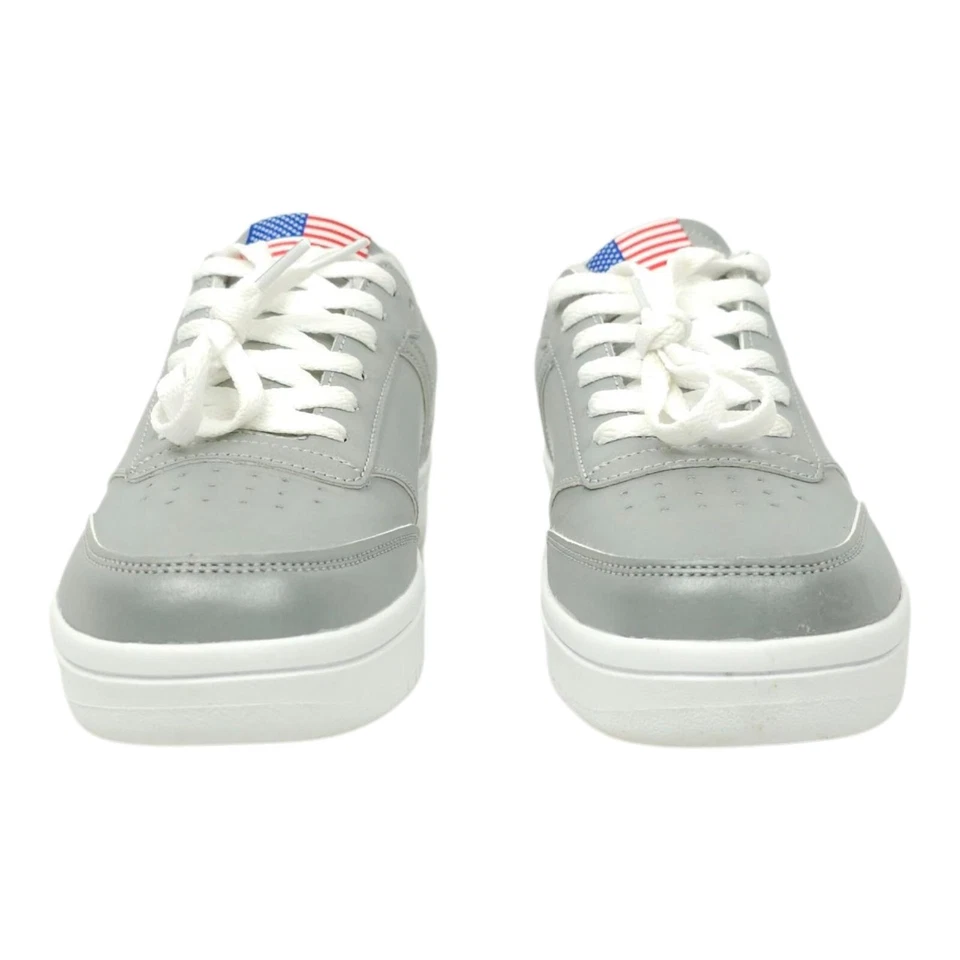 NASA Cápsula Plata Tenis Zapatos Mujer Talla 8 M Tenis Iridiscente Brillante Espacio Foto 3 de 4