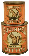 SQUIRREL BRAND PEANUT BUTTER STACKED CANS 24" HEAVY DUTY USA MADE METAL ADV SIGN
