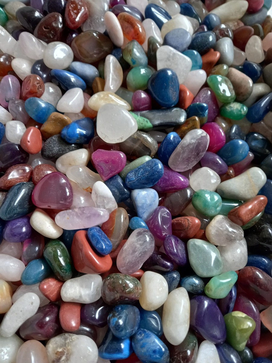1kg Mixed Polished Crystal Tumble Stones 20 30mm approx 100 - Main Image