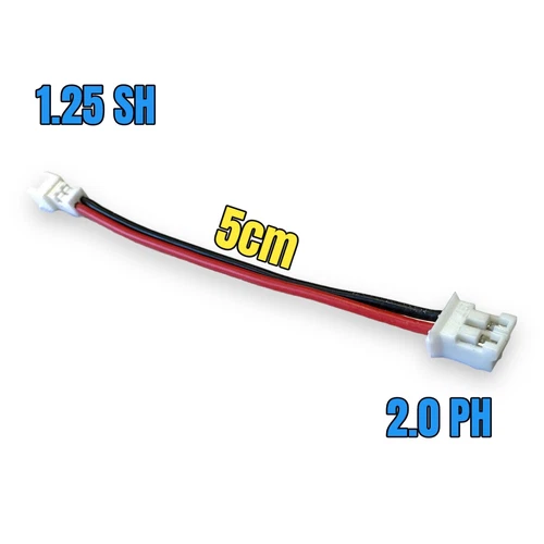 1x Adapter Micro JST 2Pin 1.25mm SH Female to 2.0 PH Male 1s Lipo Battery RC