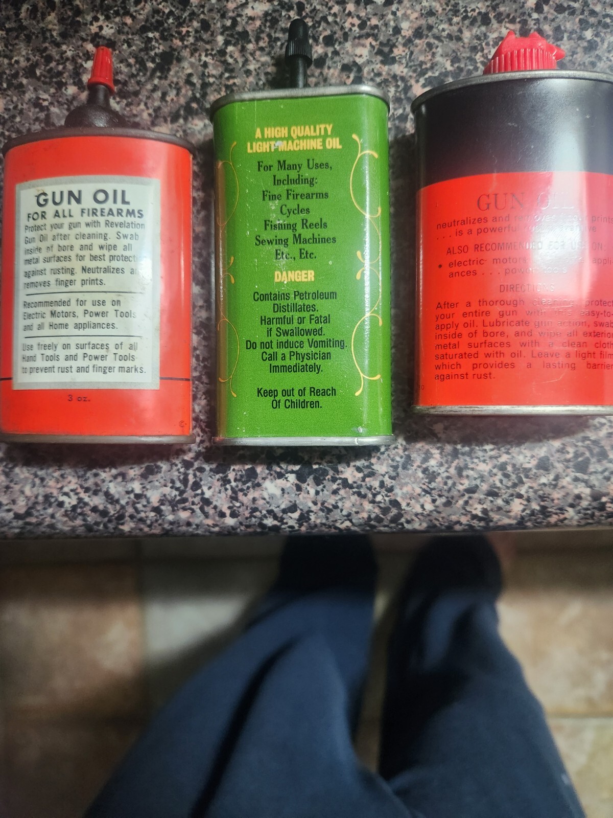 3 Vintage Gun Oil Cans eBay