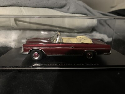 Mercedes Benz 300 SE Cabriolet 1963 Noir - SPARK 1/43 (résine, Boîte D'origine)