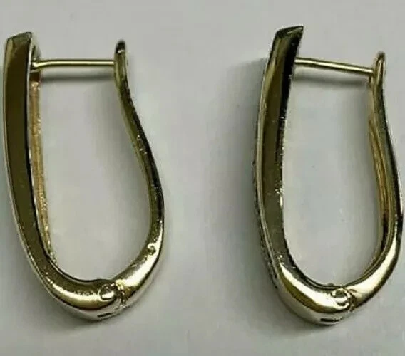 Серьги-кольца из 14-каратного желтого золота с лабораторным изумрудом огранки принцессы 2 карата - Изображение 3 из 4