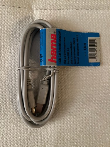 Hama 1,8m USB-Kabel 2.0 Anschlusskabel USB-A auf USB-B-Stecker Drucker Hub PC ..