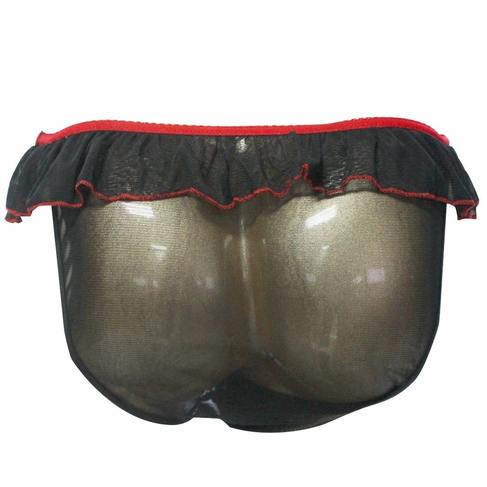 SLIP TRANSPARENT RUBAN M L DENTELLES SEXY HOMME THONG MAN UNDERWEAR GAY HOMO - Photo 3/4