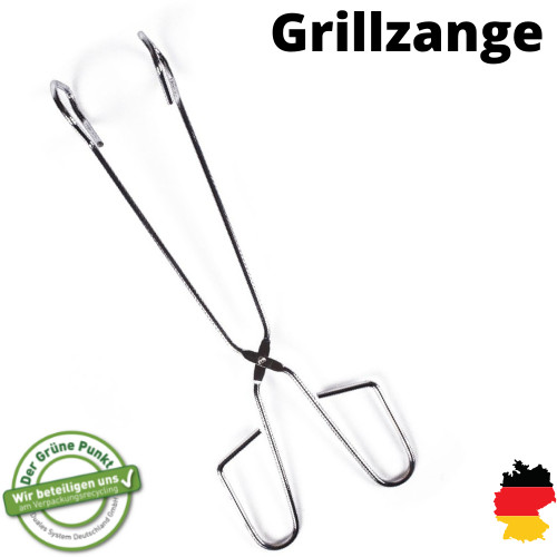 Grillzange Servierzange Rostfrei Bratwurstzange 31cm gekröpfter Greifkopf BBQ