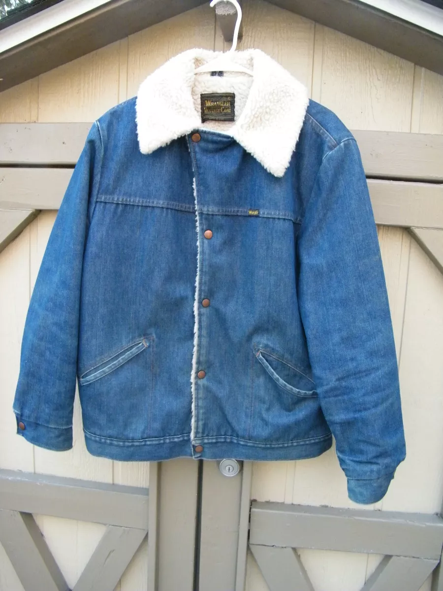 Vintage Blue Sherpa Lined Denim Work Jacket