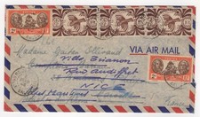 1946 Feb 6th. Air Mail. Houaïlou to Nice, France.