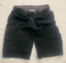 WEARFIRST Mens Black Cargo Shorts Flex Stretch Waist Band Elastic Size 30 “EUC”