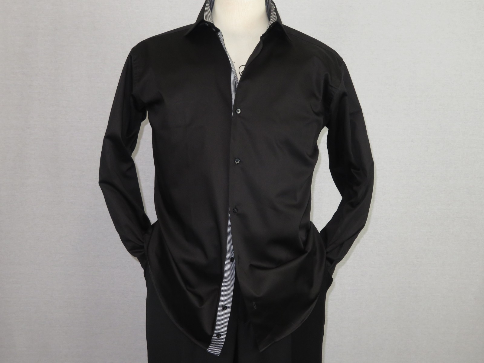 Men Shirt J.Valintin Turkey Usa Egyptian Cotton Axxess Style 6001 black