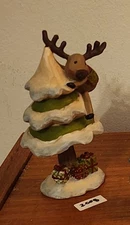 VTG Blossom Bucket: dan DiPaolo bluebird Figurine Winter Christmas