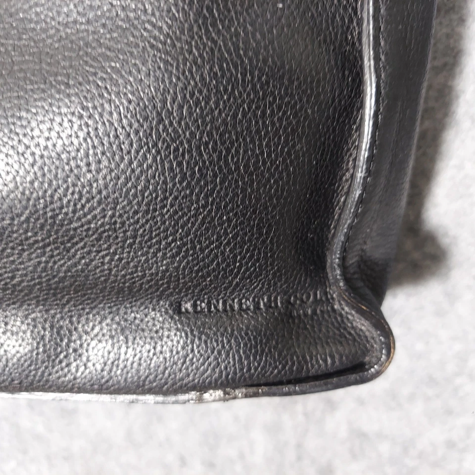 Винтажный Y2K Kenneth Cole Нью-Йорк черный кожаный наплечная сумка Hobo сумочка женщин - Изображение 4 из 4