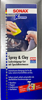 SONAX 203241 Xtreme Spray & Clay Lackreinigungs-Set mit Spezialknetmasse NEU OVP