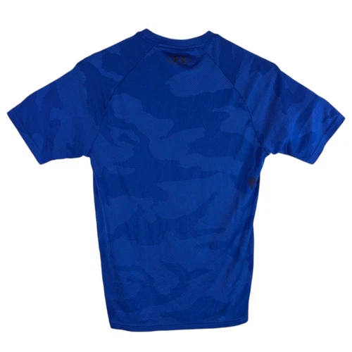 Under Armour Blue Camo Shirt Loose Size XS Camouflage Mens Short Sleeve - Picture 2 of 8