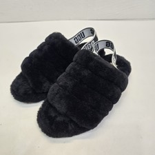 UGG Fluff Yeah Black Women's Slide Sandals, Size US 7