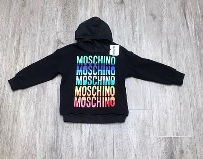Moschino Hoodie Kinder Alter 4 Jahre Schwarz UVP 158£
