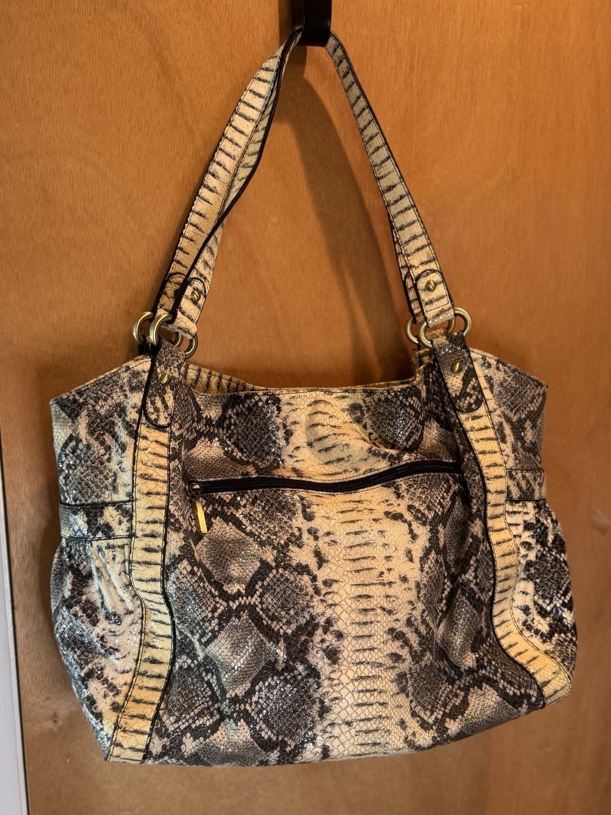 The Find Python Pattern Leather Large tote Handba… - image 3