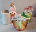 Vintage Lot Of Three American Pottery Planters Including Shawnee