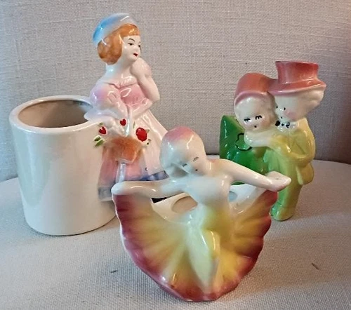 Vintage Lot Of Three American Pottery Planters Including Shawnee