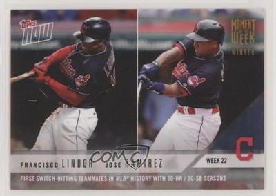 2018 Topps Now Moment of the Week Gold /343 Francisco Lindor Jose Ramirez 6d7