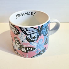 Robert Gordon X Bromley Boxed Espresso Demitasse Mug Pink Butterflies 200ml VGC