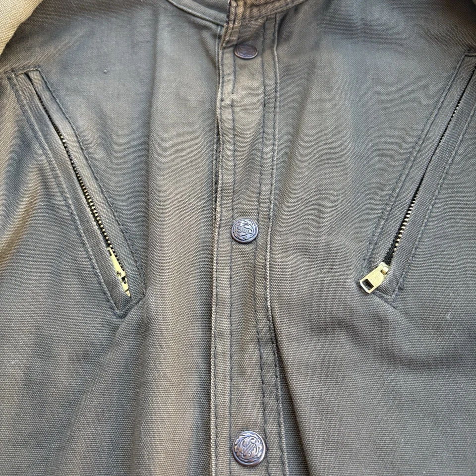 Chaqueta de bombardero de cuero verde musgo de vuelo A-2 vintage 36 pequeña envejecida Foto 4 de 4