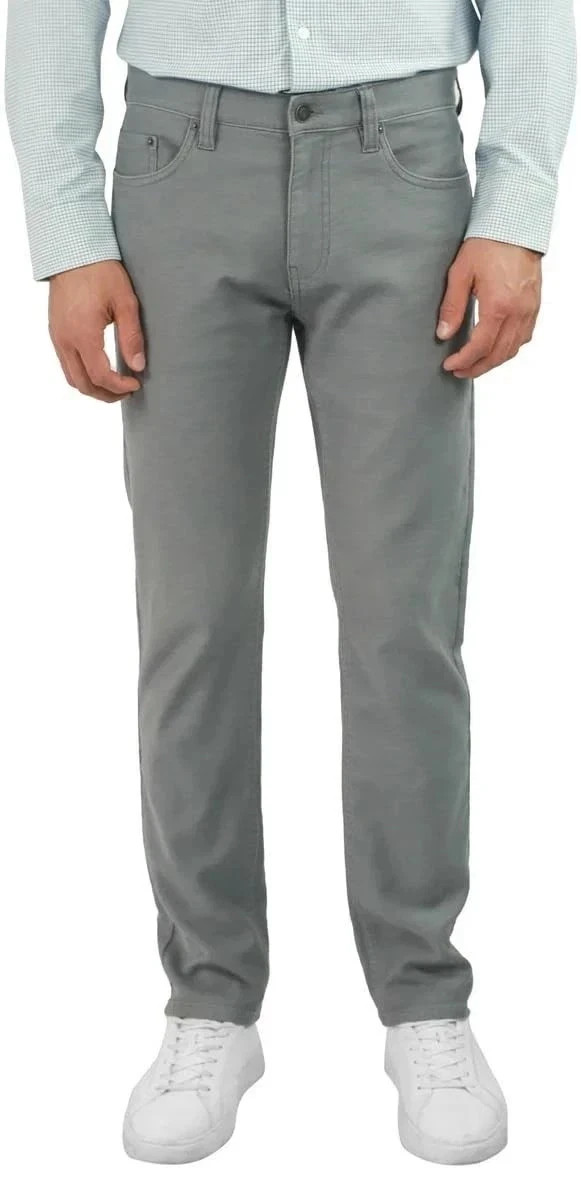 Jachs New York Men’s Straight Fit Flex Waistband 5-Pocket Pants, Gray, 38X30