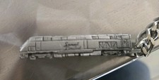 Amtrak Train Locomotive? Sunset Limited, Pewter Train 2" L Keyring ,Vtg
