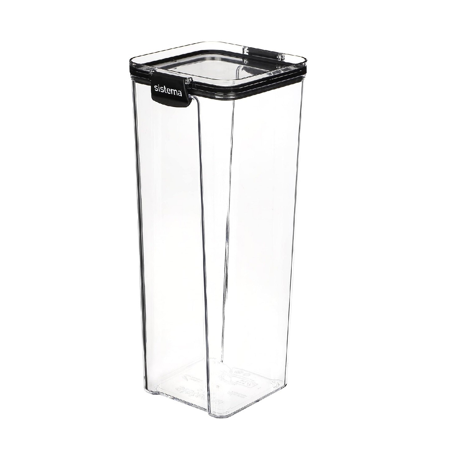 1x Sistema Tritan Ultra Square Food Storage Container Black 1.9Ltr-64.2oz