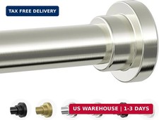 Heavy Duty Shower Curtain Rod Tension Adjustable No Rust Brushed Nickel
