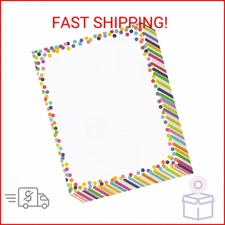 Pipilo Press Decorative Printer Paper with Confetti Border - 96 Sheets, 8.5 x 11