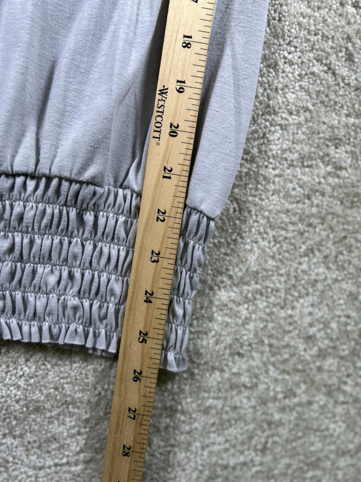 Sam & Max Shirt Womens Medium Gray Ruffle Short Sleeve Stretch Blouse Top - Изображение 3 из 4