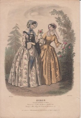 Original-Modedruck aus: L'Iris, Journal de Modes et d'Arts, 3e Année, 1851, No.