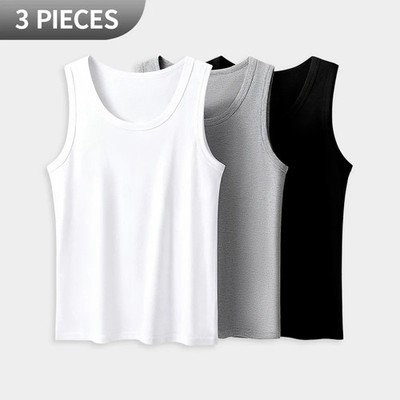 1/3 Pack Four Seasons Men's Cotton Joker Vest Teenagers Simple Fit Sports Fitnes