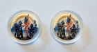 (2)-2001 Walking Liberty Silver Eagle American Heroes  Painted U.S. Coin