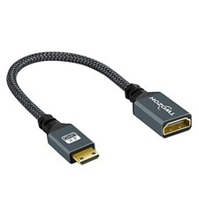 Mini HDMI to HDMI Adapter, Mini HDMI Male to HDMI Female Cable 0.6FT Straight