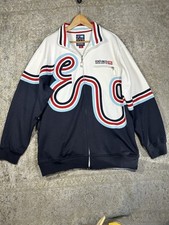 Vintage Ecko Unltd Actual Factual Track Jacket Y2K Hip Hop White Navy Large