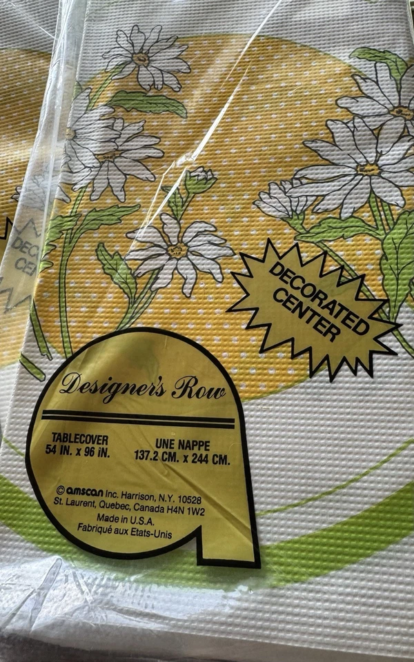 "2 manteles de papel vintage margarita floral años 80 fila de diseñador Amscan nuevos en paquete 54x96""" Foto 2 de 4