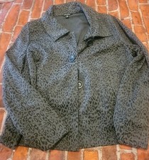 George Ladies Leopard-Print Cotton Blend Blazer Jacket Size XL