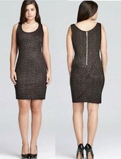 Michael Kors NWT Leopard Print Sleeveless Zip Stretch Midi Dress Women Sz 24W