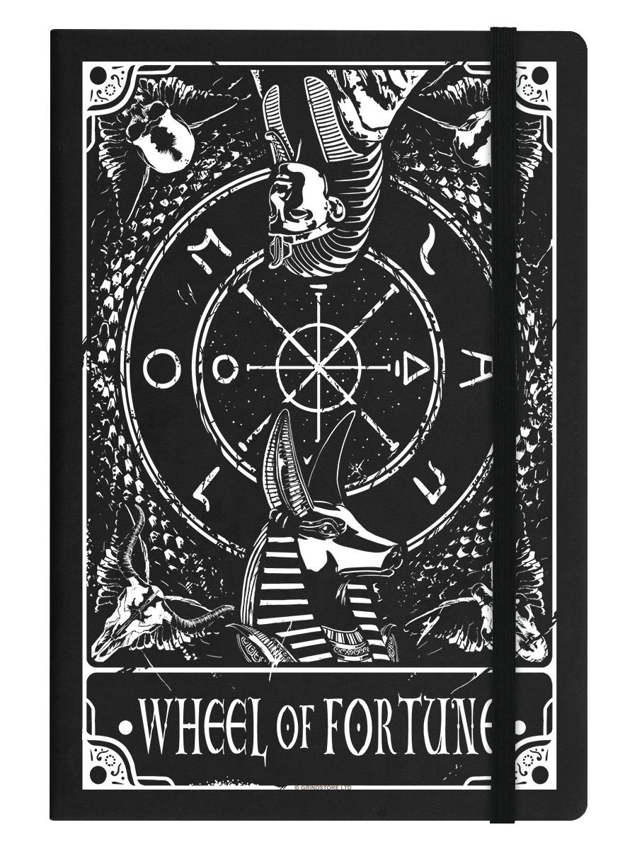Deadly Tarot Notebook Wheel Of Fortune A5 Hard Cover Black 14x21cm