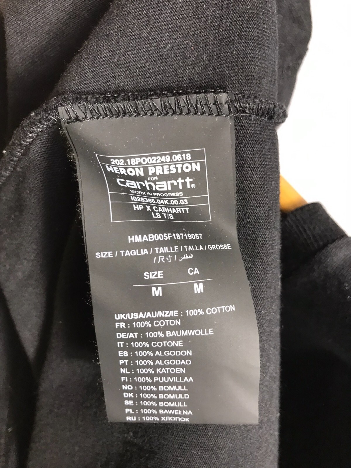 Carhartt WIP x Heron Preston Embroidered Long Sleeve Sweatshirt Black Mens Sz M image 7
