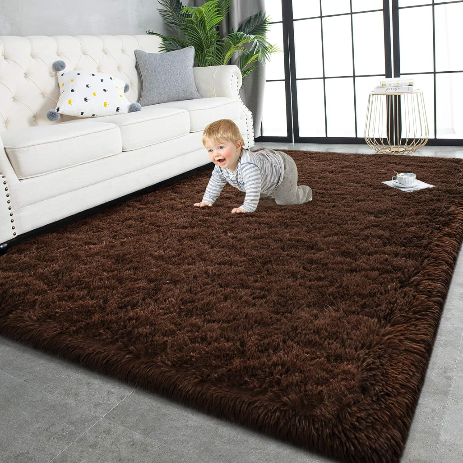 Super Soft Shaggy Rugs Fluffy Carpets, 6X9 Feet, Indoor Modern Plush Area Rugs f