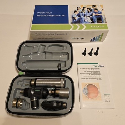 Welch Allyn 3.5V Macroview Otoscope & Ophthalmoscope Diagnostic 97200MCL Set