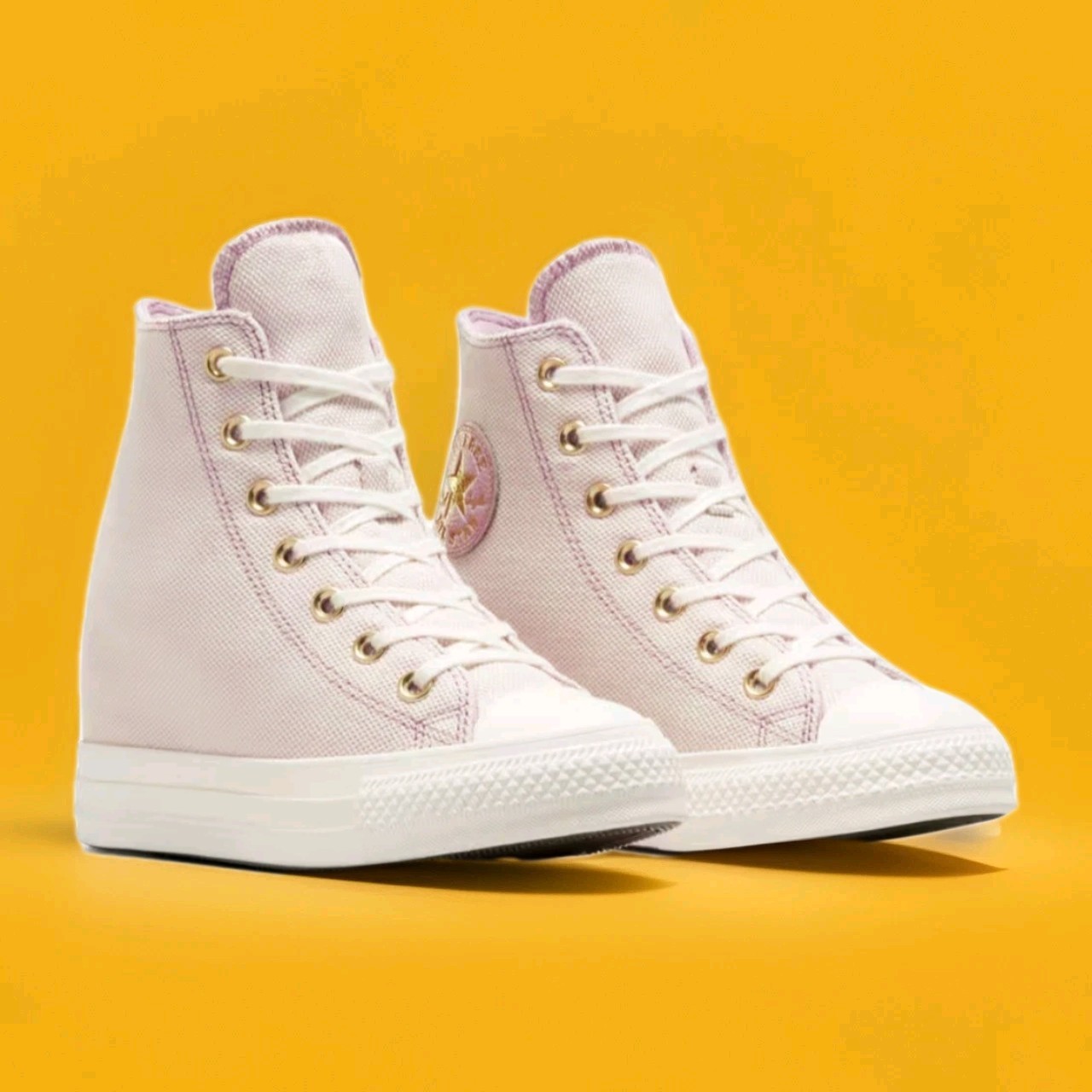 Converse Chuck Taylor All Star Lux Wedge Sneakers in White Purple Size 8-image