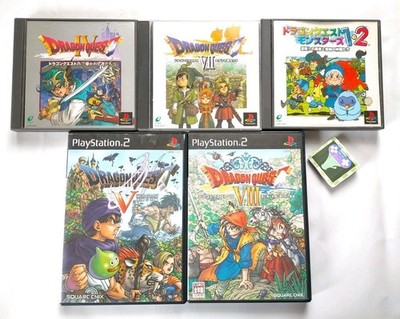 Lot 5 PS1 PS2 Dragon Quest 4 5 7 8 Monster 1 2 Akira Toriyama Japan Spiel Enix