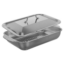 Teglie Da Forno In Acciaio Inox ZOENHOU - Set Di 2, 40x30cm, Antiadherenti, Professionali - Foto 4