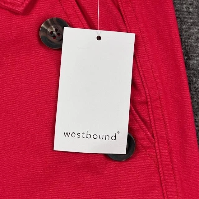 Westbound Pants Womens 12 Short Red High Rise Slim Straight Marina Ankle - NEW - Image 2 of 4